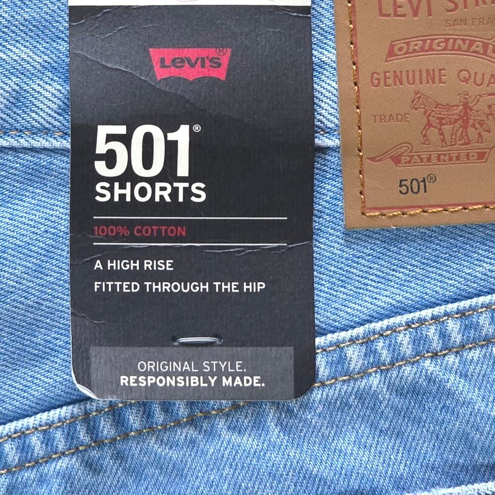 NWT, Levi's 501 Women's High Rise Shorts Blue, Size 31 - Picture 8 of 9